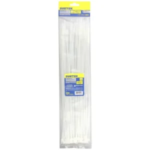 Cinchos plásticos 368 x 4.6 mm, tensión 22 Kg de 25 piezas, color blanco