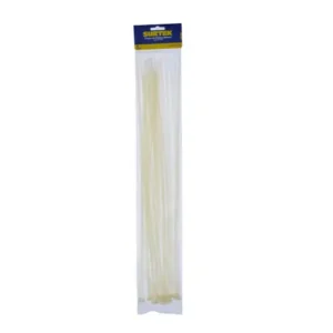 Cinchos plásticos 450 x 4.8 mm, tensión 27 Kg de 25 piezas, color blanco