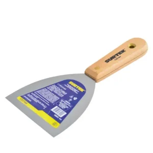 Espátula flexible de acero dealto carbón con mango de madera 1"