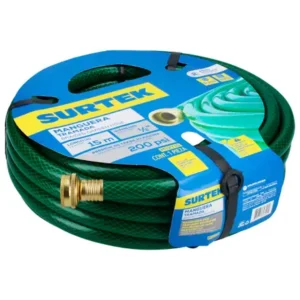 Manguera para jardín tramada con conector metálico 1/2", 15 m