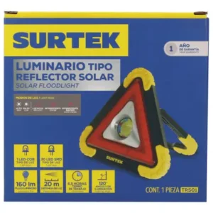 Triángulo reflector de baterías recargables y panel solar, 10"