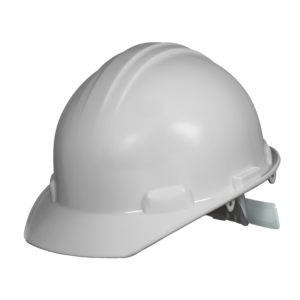 Casco dieléctrico con suspensión textil de 4 puntos.